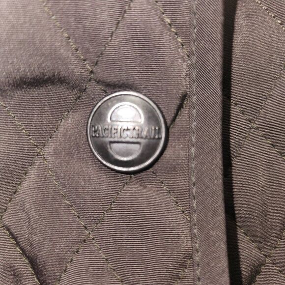 Pacific Trail Reversible Army Green Jacket Women M Polyester Coat Button - Picture 3 of 10